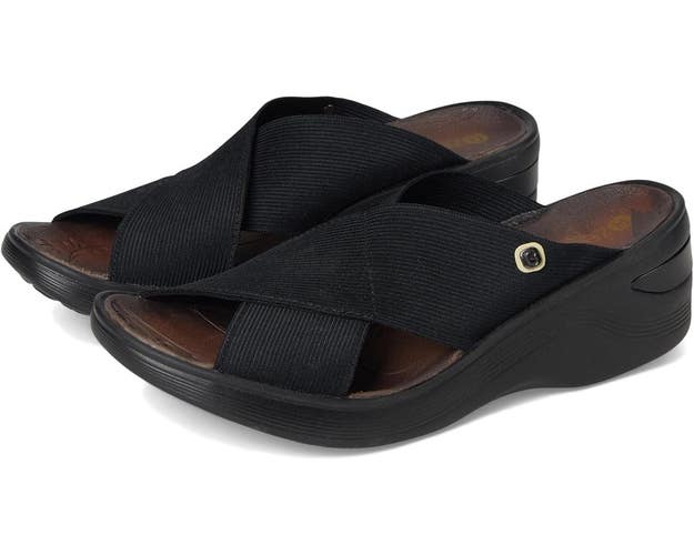 Lifestride Desire D4177F1001 Sandals Women's 9 Black Wedge Heel Slip-On HAWK262