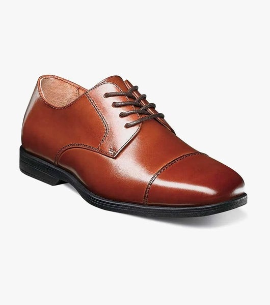 Florsheim Reveal 16599-221 Oxford Kids US 5 Brown Cap Toe Dress Shoes HAWK054