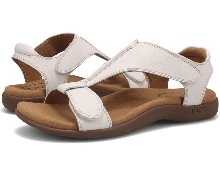 Taos Footwear The Show Sandals Women's US 11 White Leather Slip-On HAWK147