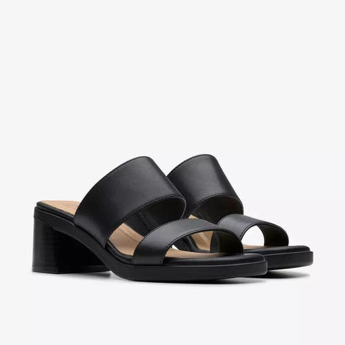 Clarks Jaylan 26181651 Sandals Women's US 6.5 Black Leather Block Heel HAWK195