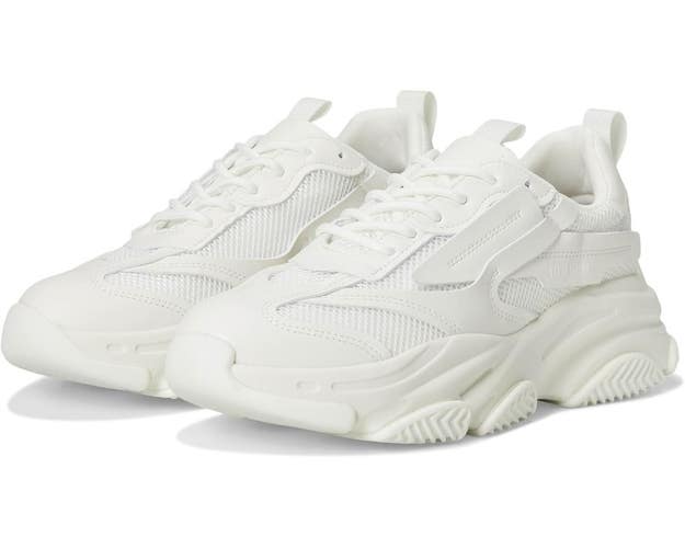 Steve Madden Possess Sneakers Men's US 10 White Chunky Platform Shoes HAWK069