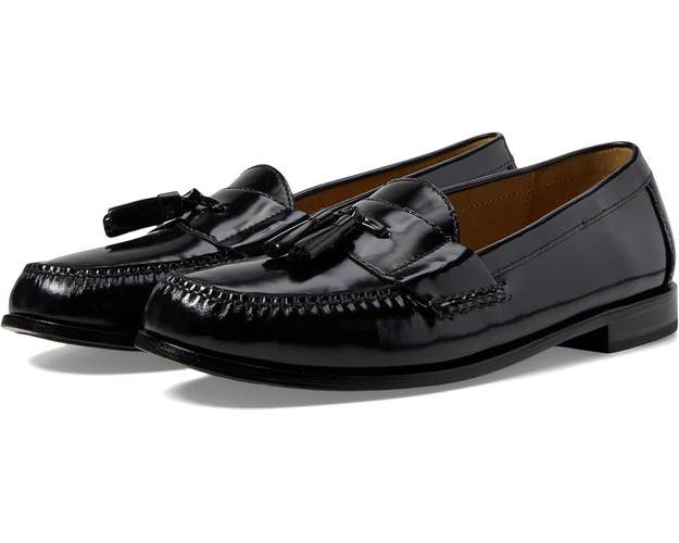 Cole Haan Pinch Tassel Loafers Men's US 10.5 Black Leather Slip On Shoes HAWK045