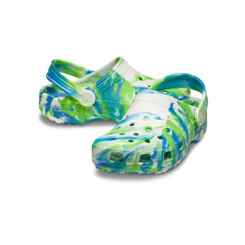 Crocs Classic Glow Marbled 210718-4TL Clogs Kids US 3 Blue Comfort Shoes HAWK240