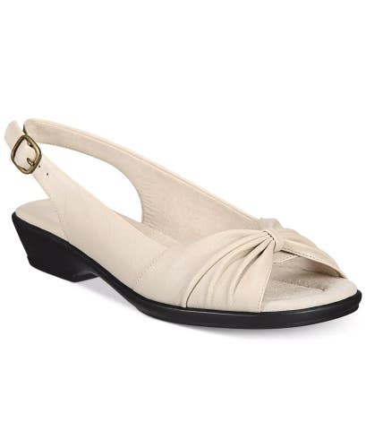 Easy Street Fantasia Sandals Women's 6 Ivory Peep Toe Comfort Slingback HAWK092