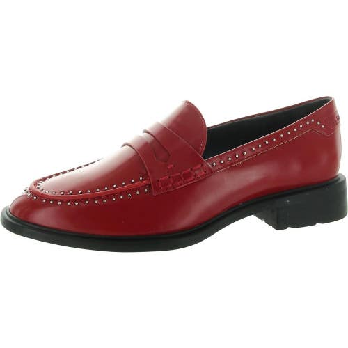 Franco Sarto Eden Loafers Women's US 6 Red Studded Moc Toe Slip On Flat HAWK019