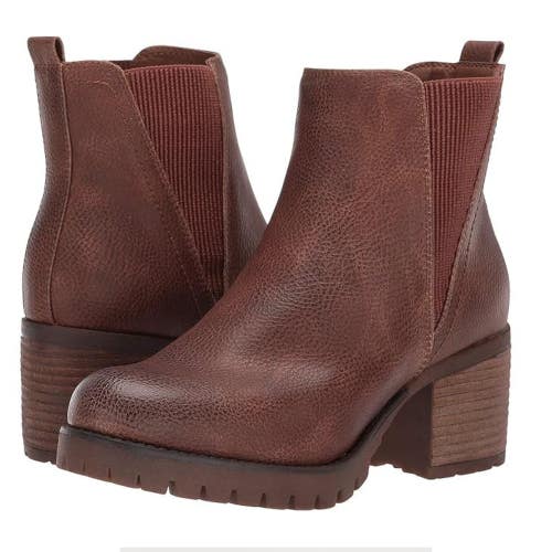 Mia Jody GS875004 Boots Women's US 9 Luggage Brown Leather Ankle Bootie ZAP1048