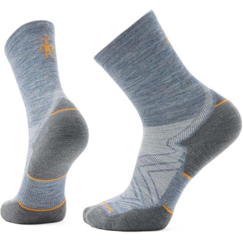 Smartwool Run Targeted Men's Medium Pewter Blue Cushion Mid Crew Socks GBO1766