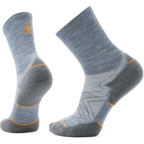 Smartwool Run Targeted Men's Medium Pewter Blue Cushion Mid Crew Socks GBO1766