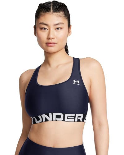 Under Armour HeatGear Mid Sports Bra Women's Medium Midnight Performance GBO1764