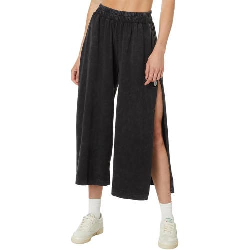 Free People FP Movement Hot Shot Pants Womens S Black Side Slit Wide Leg GBO1791