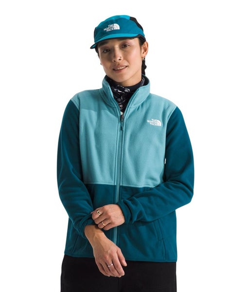 The North Face Glacier Fleece Jacket Women S Blue Navy Full Zip Pockets GBO1829
