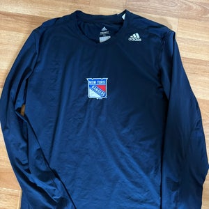 New York Rangers Adidas Authentic Pro Long Sleeve Shirt Team Player Issue Extra Large