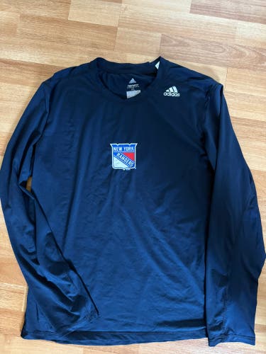 New York Rangers Adidas Authentic Pro Long Sleeve Shirt Team Player Issue Extra Large