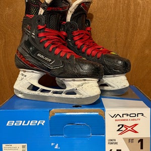 Bauer Vapor 2X Ice Hockey Skates - Intermediate Size 4.5, Fit 1 - Great Condition (Used)