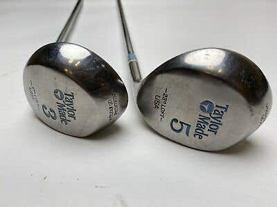 Taylormade Pittsburgh Persimmon 3 & 5 Fairway Wood Set 17* 23* Regular Steel RH