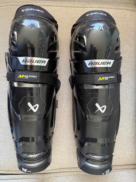 Senior Bauer Supreme M5 Pro 15" Shin Pads Pro Stock (Used)