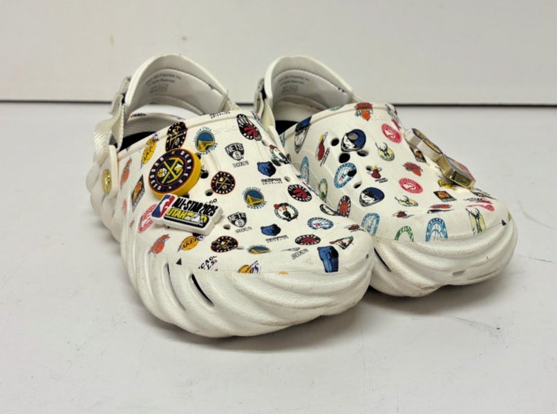 Crocs White 2023 NBA All Star Comfort Clogs w/Heel Straps US Men's 7 Women's 8