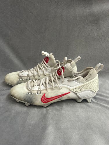 White/Red Size M 10.0 (W 11.0) Adult Nike Huarache 9 Elite Low (Used)