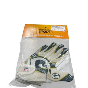 Used Franklin PACKERS FOOTBALL GLOVE FB Gloves White MD 11834-S000038443