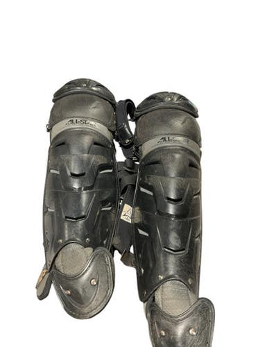 Used All Star S7 SHIN GUARDS Catchers Leg Guards Black Adult 11834-S000044294