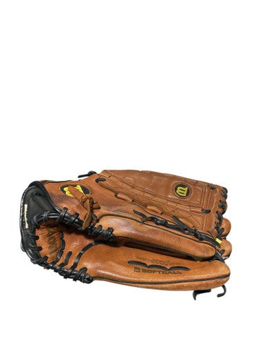 Used Wilson A700 SLOW PITCH GLOVE BB/SB Glove RH Throw Brown 14" 11834-S000044312