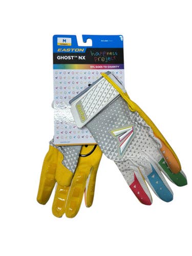 Used Easton GHOST NX BB/SB Batting Gloves White MD 11835-S000202299