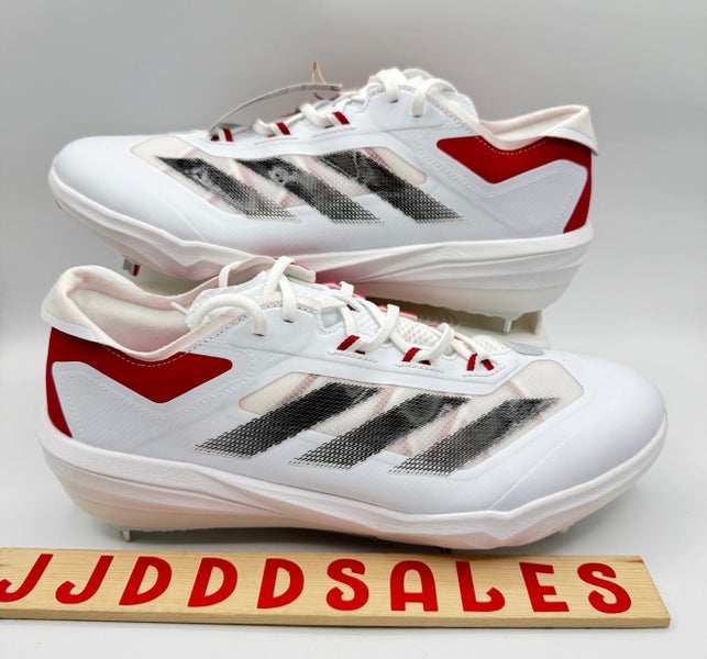 Adidas Adizero Impact Baseball Cleats White Black Power Red IF8500 Men’s Sz 10.5
New.