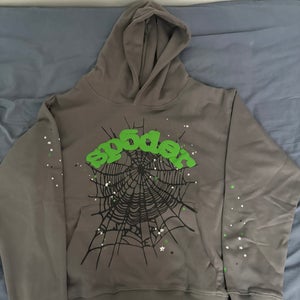 Grey and green NEW spider hoodie(SIZE SMALL)