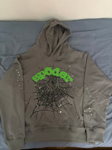 Grey and green NEW spider hoodie(SIZE SMALL)
