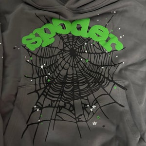 Grey and green NEW spider hoodie(SIZE SMALL)
