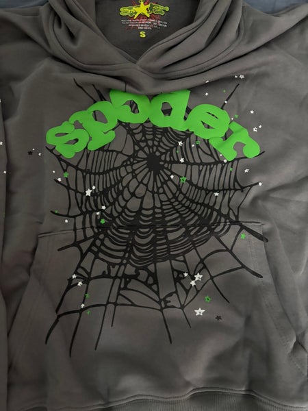 Grey and green NEW spider hoodie(SIZE SMALL)