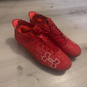 Red Men's Size M 11.5 (W 12.5) Adult Under Armour Molded Cleats Cleats (Used)