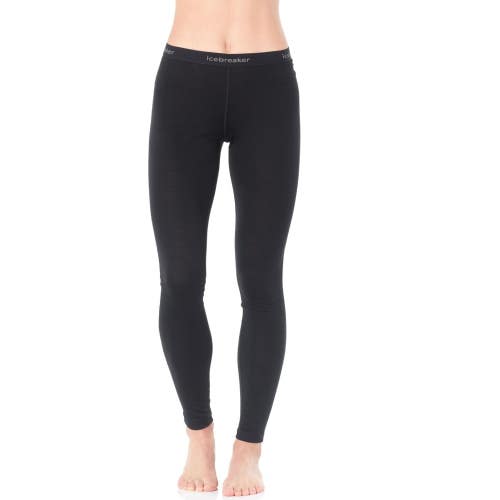 Icebreaker 200 Oasis Thermal Leggings Women's Large Black Merino Wool GBO1746