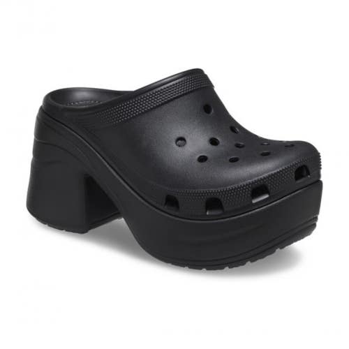 Crocs Siren 208547-001 Clogs Unisex US M10/W12 Black Block Heel Platform GBO1740
