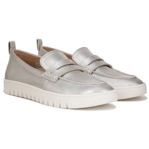 Vionic Uptown I6609L3021 Loafers Womens US 7.5 Soft Silver Slip On Shoes HAWK373