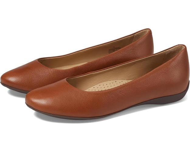 Marc Joseph New York Bedford ST Women's US 6 Cognac Leather Ballet Flats HAWK212
