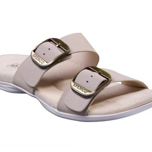 Spenco Vista Sandals Women's US 8 W Gray Morn Leather Open Toe Slide HAWK431