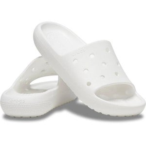 Crocs Classic V2 209401-100 Sandals Men's 7 White Slip On Comfort Slides HAWK221