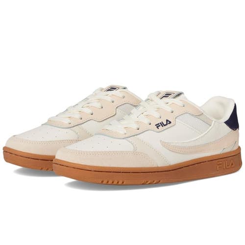 Fila Sizzo 5TM02033 Sneakers Womens 8 Ivory Navy Leather Lifestyle Shoes HAWK214