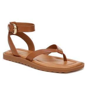 Vince Samuela J0073L1200 Thong Womens 9 Brown Leather Ankle Strap Sandal HAWK225