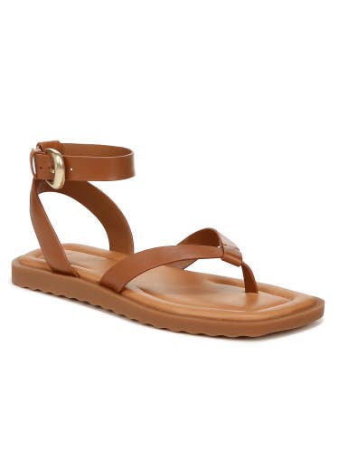 Vince Samuela J0073L1200 Thong Womens 9 Brown Leather Ankle Strap Sandal HAWK225