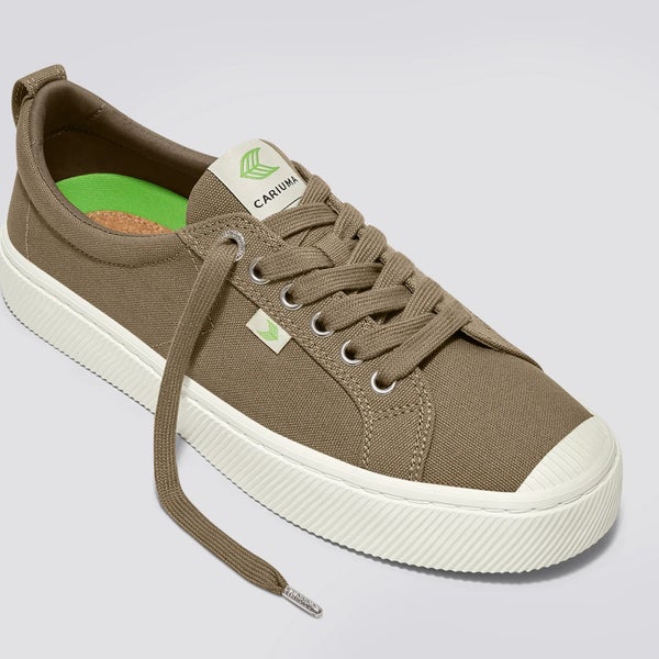 Cariuma OCA Low Sneakers Men US 9 Burnt Sand Canvas Lace Up Casual Shoes HAWK718