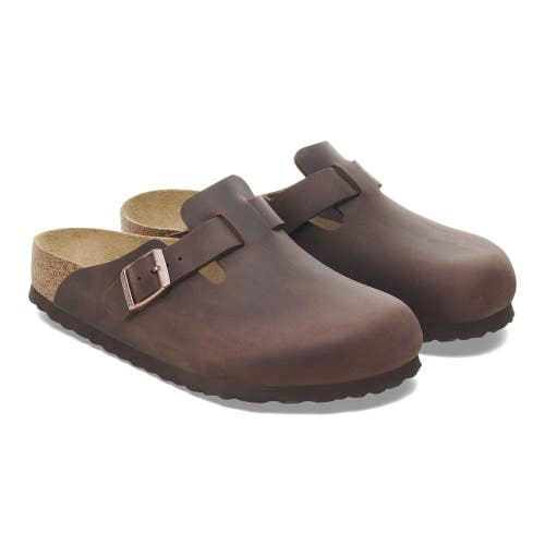 Birkenstock Boston 0159711 Clogs Men's US 6.5 Brown Leather Casual Shoes ZOGG379