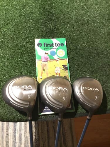 Mizuno Ladies Sora Woods & Hybrid Set (3W, 5W, 7H) High Launch Graphite Shafts