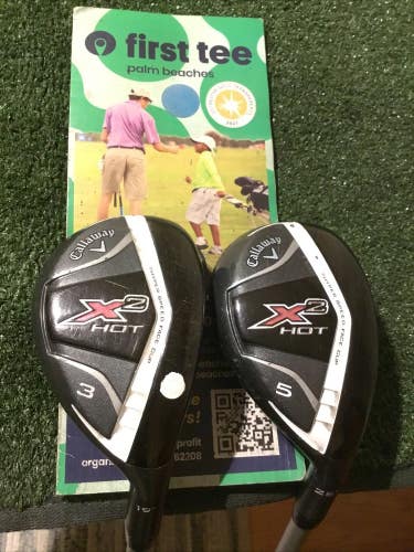 Callaway Ladies X2 Hot Hybrids Set (3H & 5H) W-Flex Graphite Shafts