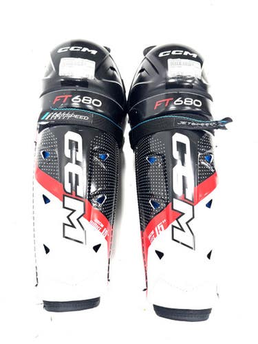 Used CCM FT680 Senior Shin Guards Black 15" 11860-S000302848