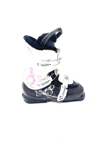 Used Salomon T3 Girls DH Ski Boot White 235 MP - J05.5 - W06.5 11860-S000302897