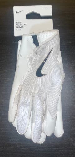 White/Black NFL Issued XL Adult Nike Vapor jet 8.0 Gloves (Used) (Cleaned)