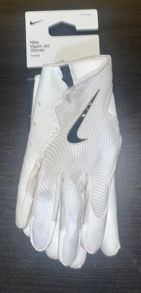 White/Black NFL Issued XL Adult Nike Vapor jet 8.0 Gloves (Used) (Cleaned)