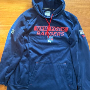 Mika Zibanejad 93 New York Rangers Fanatics Authentic Pro Hoodie Player Used L